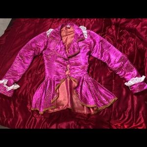 Hot pink pirate costume .